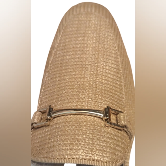 EUC ASOS Sweet looks from the ground up raffia loafers snaffle detail Apron slip - Picture 2 of 5